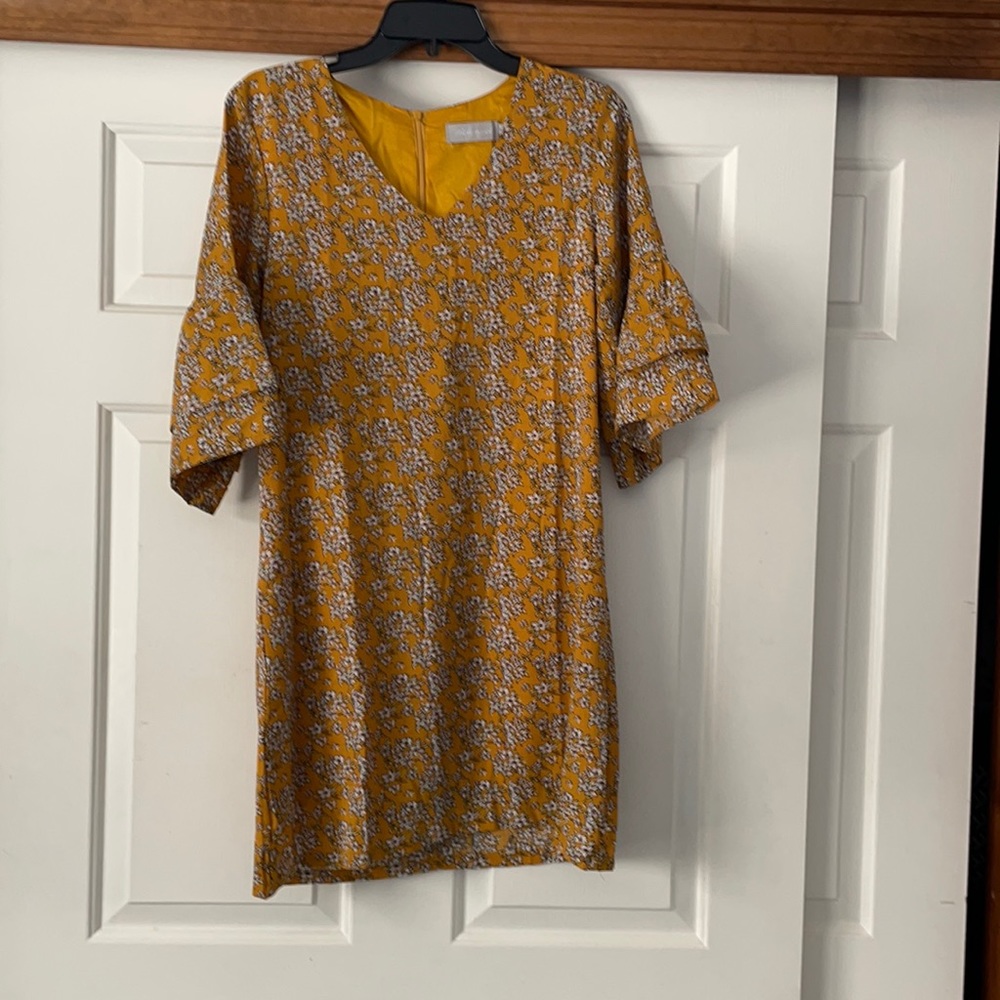 Never worn yellow floral mini dress